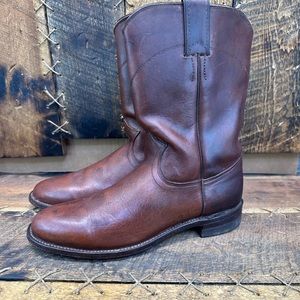 Vintage Justin 3408 Apache Roper Cowboy Boots Western Size 8 A Made In USA.